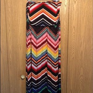 Herringbone multi-color maxi dress